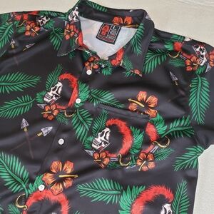 Oaf Nation Shirt Men's Large Hawaiian Aloha Button Short Sleeve Bangarang